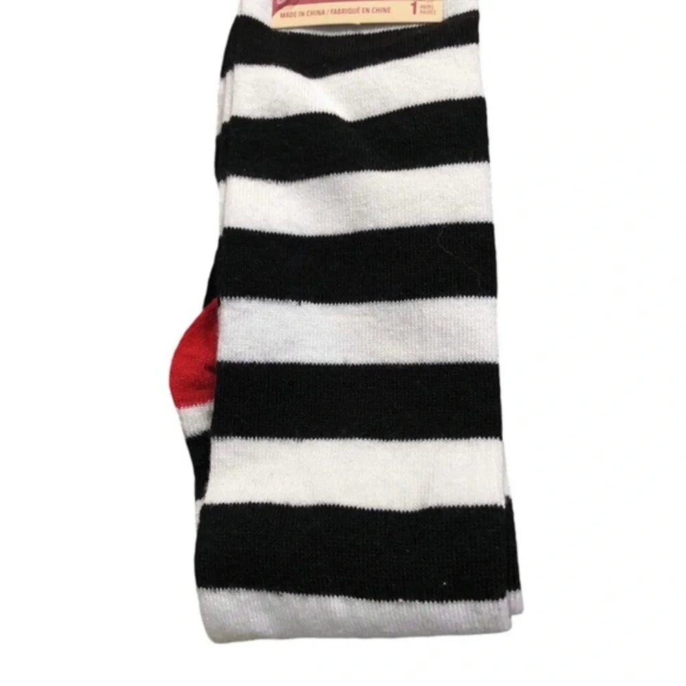 Pair of white and black‎ striped socks new
